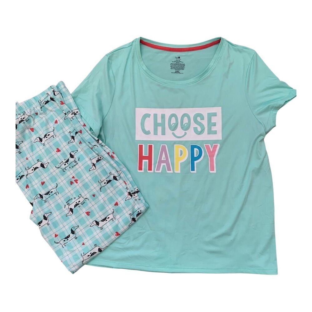 Secret Treasures Dachshund Pajamas SZ Medium 8/10 Womens 2pc Soft Stretch Knit